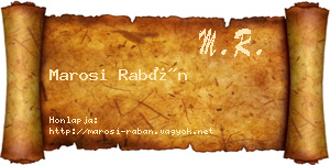 Marosi Rabán névjegykártya